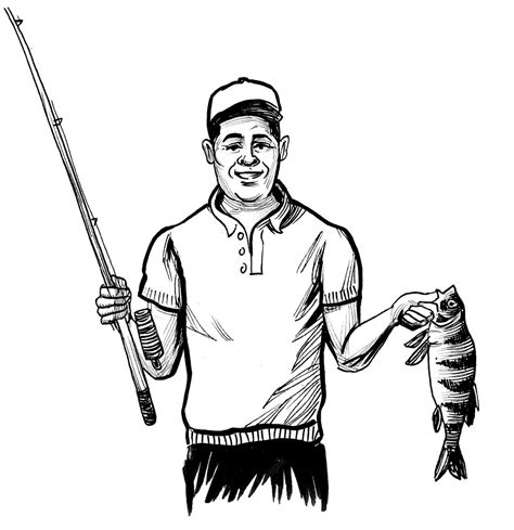 Premium Photo A Man Holding A Fish And A Fishing Rod