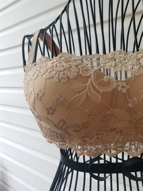 Vintage Lace Bra Lingerie Convertible Nude Bra Gem