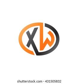 Xw Initial Letters Looping Linked Ellipse Stock Vector Royalty Free