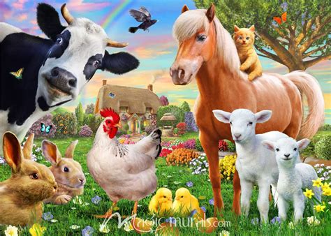 Farm Animals for Kids Wallpaper Mural by Magic Murals