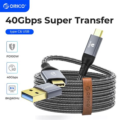 Orico Gbps Usb C Kablosu Pd W H Zl Arj Kablosu K Hz Hd Usb