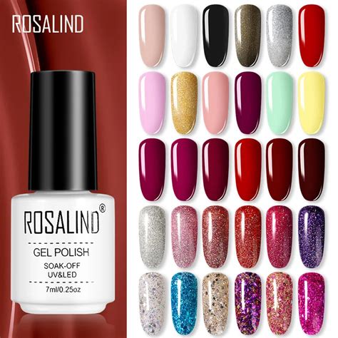 ROSALIND Gel Nail Polish Set 7ML Semi Permanant UV Base Top Coat Hybrid