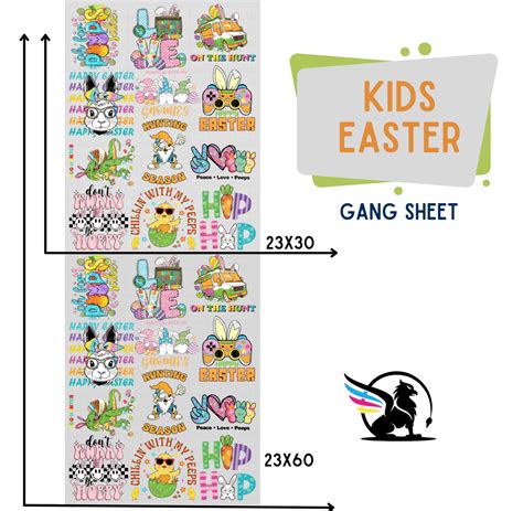 Premade Gang Sheet Kids Easter Griffin Expressions