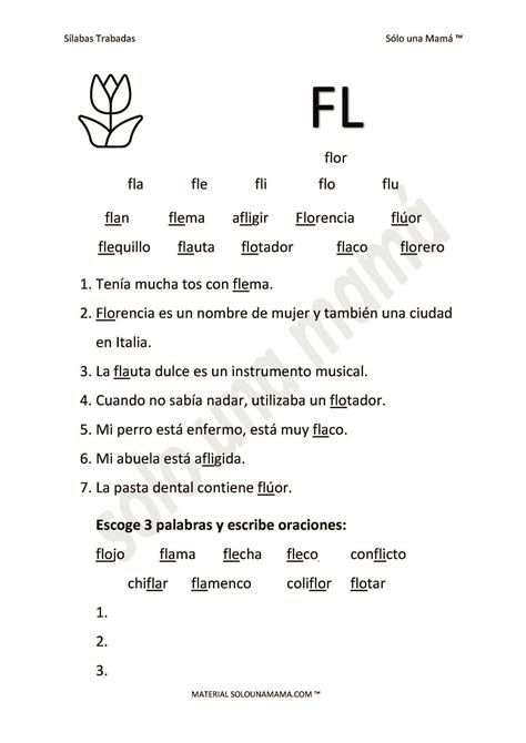 Ejercicios Con S Labas Trabadas Fl S Lo Una Mam