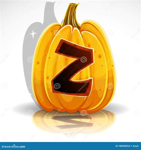 Happy Halloween Font Cut Out Pumpkin Letter Z Stock Vector