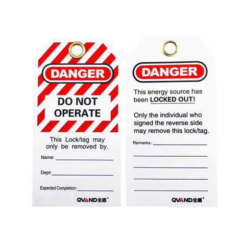 Wholesale Custom Equipment Lockout Safety Pvc Labels Safety Tag Danger