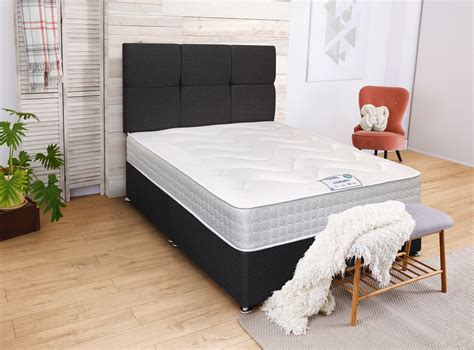 Dfi Black Charcoal Elegance Divan Bed Set With Mattress Option