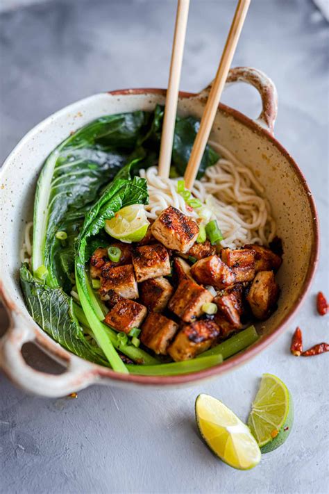 Crispy Szechuan Tofu Noodle Bowl Cauldron Foods Recipe Tofu