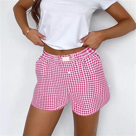 Poteti Women Pull On Shorts High Waisted Flat Front Women Shorts Hot