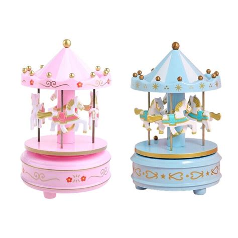 Merry Go Round Music Box With Led Light Musical Carousel Horse Toy