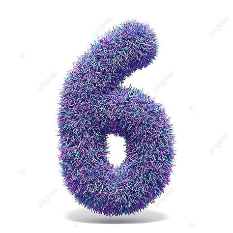 紫色人造毛皮編號 6 六 3d 隔離白色背景藍色 照片圖桌布圖片免費下載 - Pngtree
