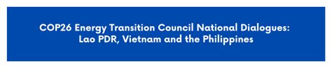 Cop26 Energy National Dialogues Lao Pdr Vietnam The Philippines