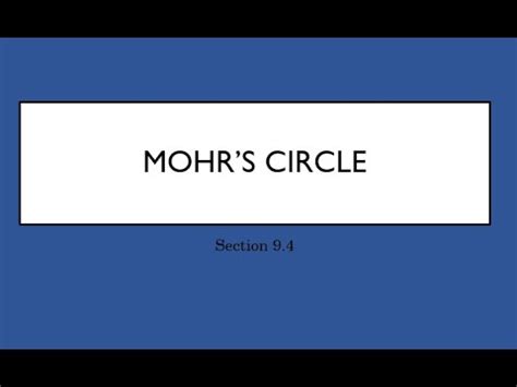 Mohrs Circle Youtube