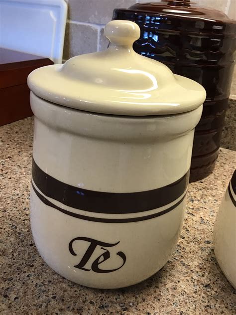 Vintage Mccoy Pottery Tan And Brown 2 Piece Canister Set For Etsy