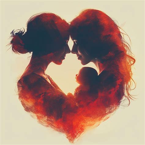 Mothers Face Hugging Baby In Heart Shape Premium Ai Generated Image