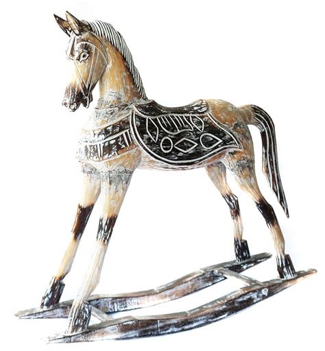 KOŃ KONIK NA BIEGUNACH FIGURKA DREWNIANA 54CM 12846948028 oficjalne