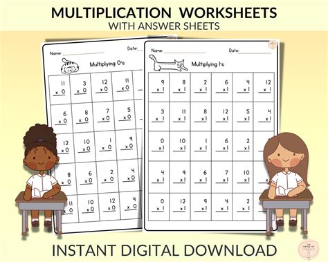 Multiplication Worksheets 30 Multiplication Printouts For 2nd Till 5th Grade Digital Download