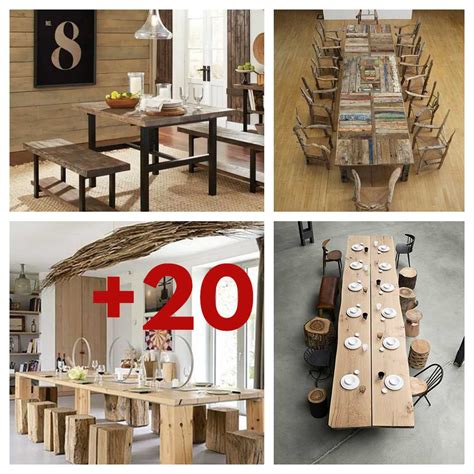 20 mesas de comedor estilo rústicos, 20 mesas de madera - GEOCAX
