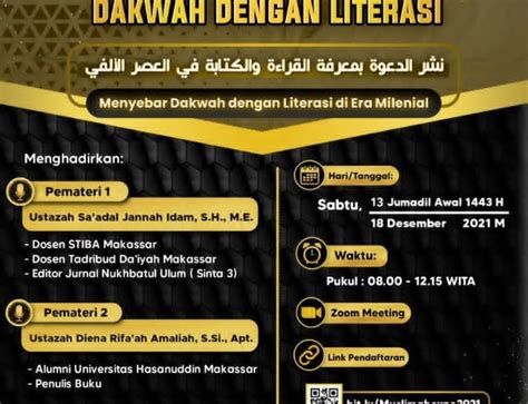 Ukm Jurnalistik Putri Adakan Webinar Ilmiah Dakwah Dengan Literasi Stiba Makassar