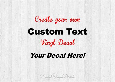 Custom Text Decal Custom Sticker Custom Decal Custom Text Etsy