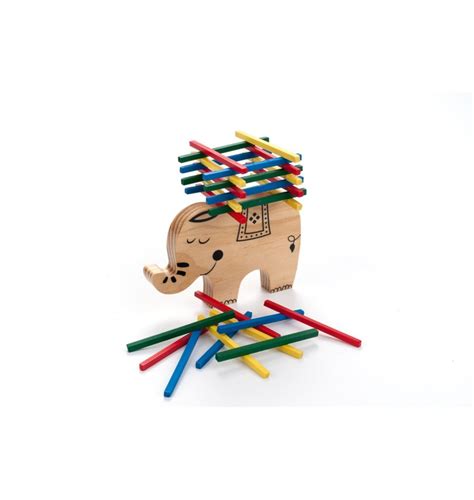 Jeu d équilibre Elephant avec bâtonnets en bois