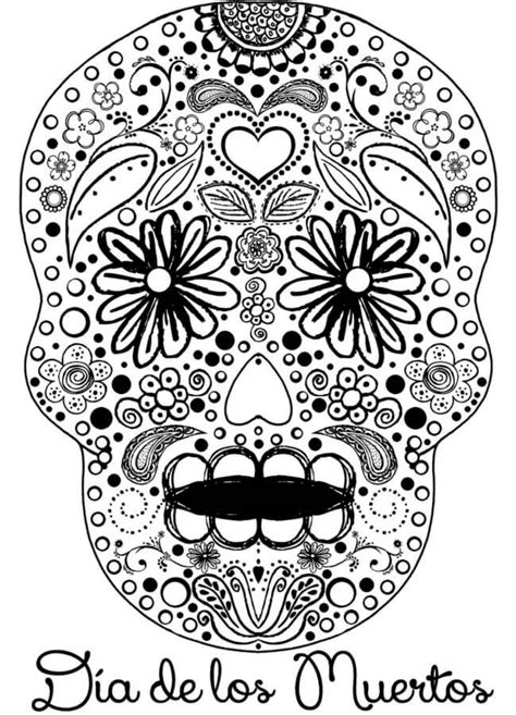 Impresionante Calavera en Día de Muertos para colorear imprimir e