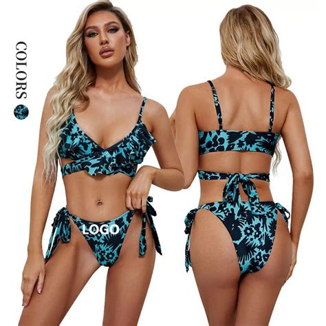 S Shaper Women Two Piece Bikini Set Custom String Push Up Deep V Bathing Suit Female Girls