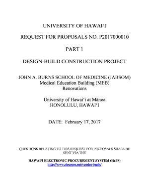 Fillable Online University Of Hawai I Request For Proposals No Fax