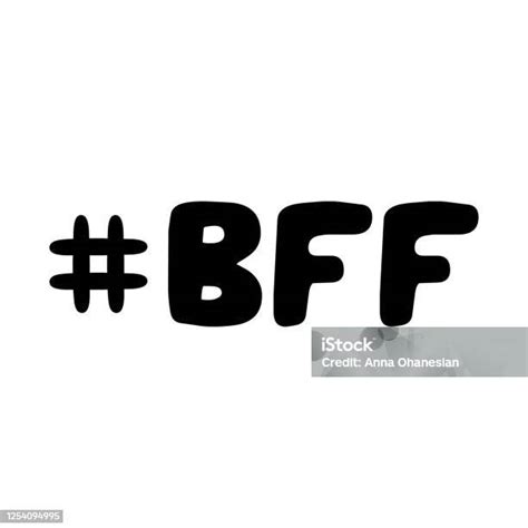 Best Friend Forever Abbreviation Cute Hand Drawn Bauble Lettering