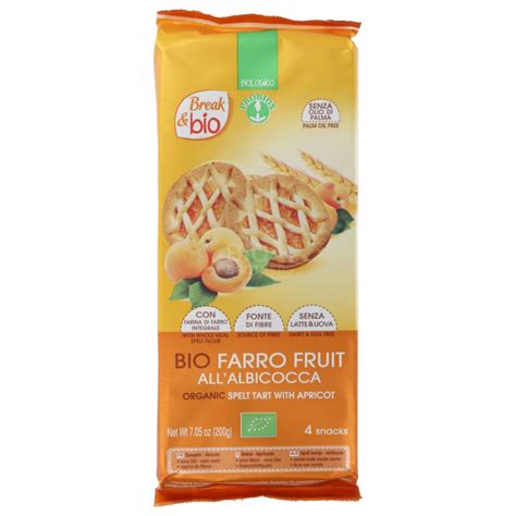 Farro Fruit All Albicocca Crostatine Biologiche Confezionate 200g