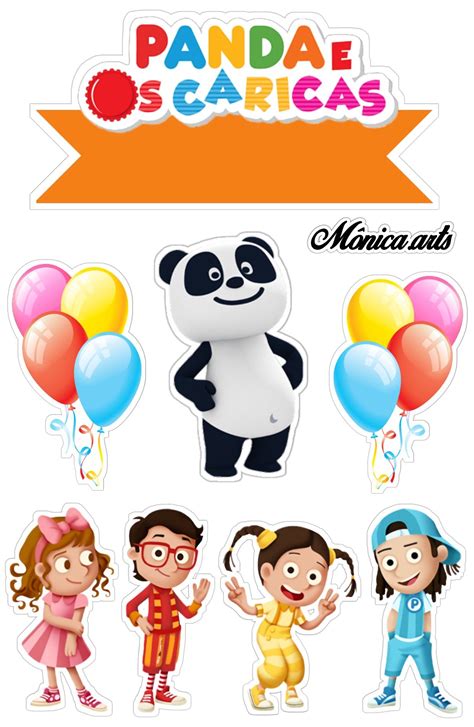 Topper De Bolo Panda E Os Caricas Festa De Anivers Rio Do Panda Bolo