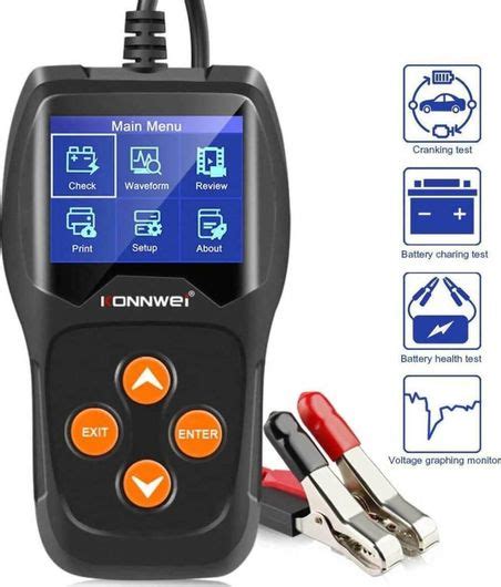Konnwei KW600 Ψηφιακό Battery Tester με Κροκοδειλάκια | SHOPFLIX.gr