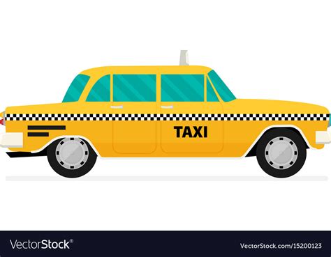 Graphic yellow retro taxi cab Royalty Free Vector Image