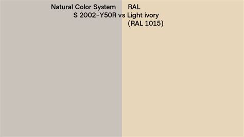 Natural Color System S 2002 Y50r Vs Ral Light Ivory Ral 1015 Side By