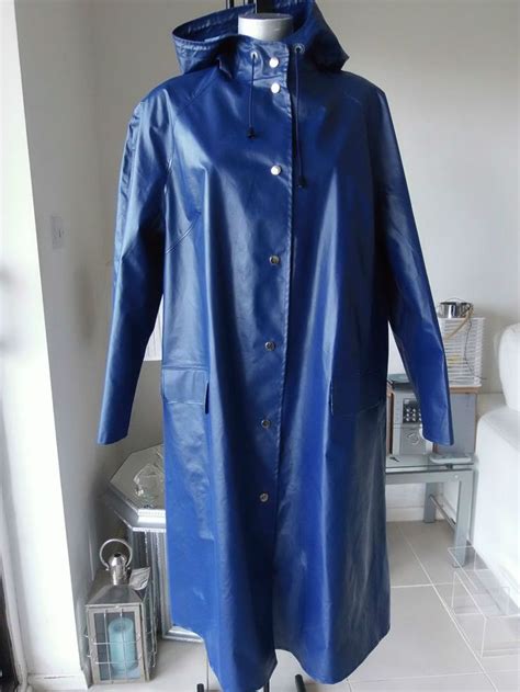 Vintage Shiny 70 S Rukka Raincoat Pvc Mac Vinyl Rubber Coat Regenmantel Size Xl £25500 Rain