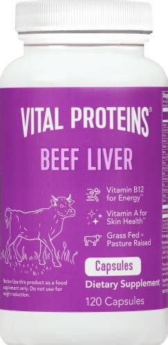 Vital Proteins Beef Liver Pasture Raised Capsules 750mg 120 Ct Fred Meyer