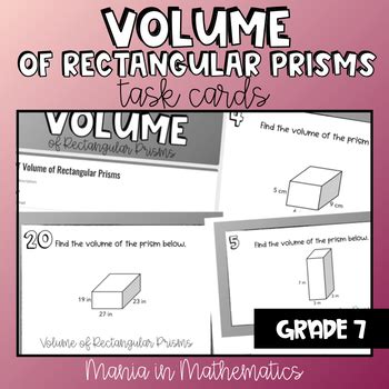 Volume Of Rectangular Prisms Task Cards Digital And Printable Tpt