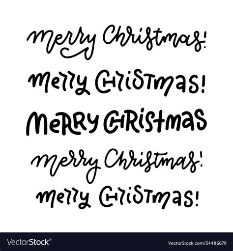 Merry Christmas Lettering Design Set Royalty Free Vector