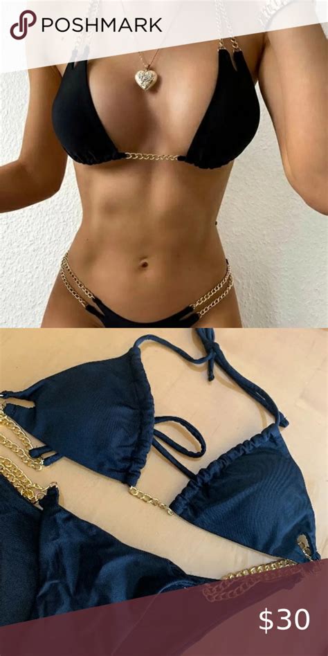 Sexy Black Gold Chain Bikini