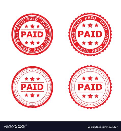 Paid Grunge Rubber Stamp On White Background Vector Image