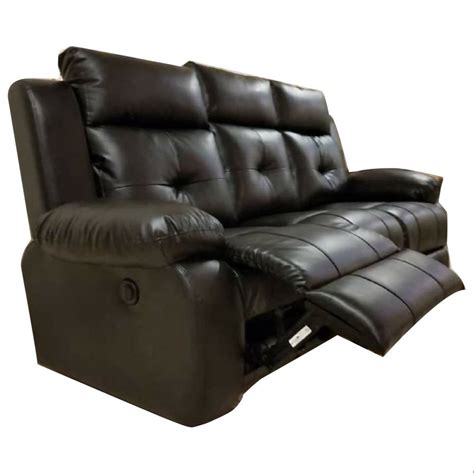 Leatherette Motorized Black Recliner Sofa For Home Seating Capacity