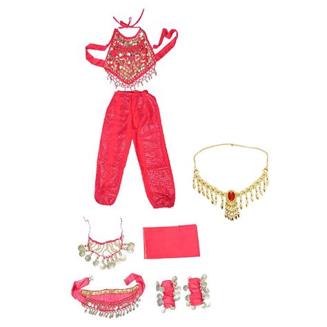 Milageto Kids Belly Dance Costumes Set Belly Dancing Sequin India Belly ...