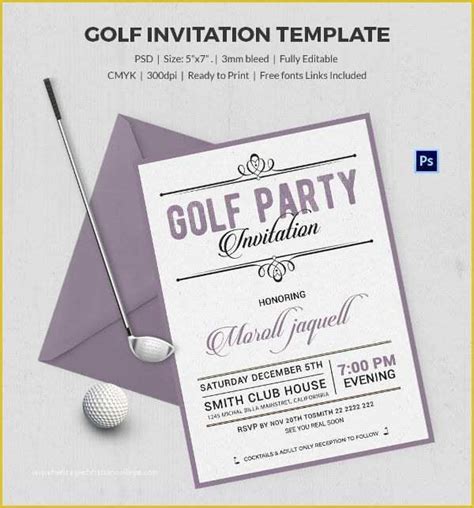 Golf Party Invitation Template Free Of 25 Fabulous Golf Invitation ...