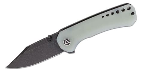 QSP Knives Kestrel Flipper Knife 2 88 14C28N Black Stonewashed Clip