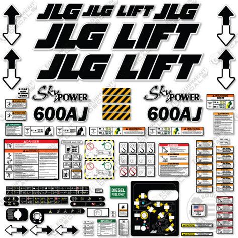 Fits Jlg 600aj Decal Kit Boom Lift Sky Power Sticker Set 7 Year 3m Vinyl Ebay