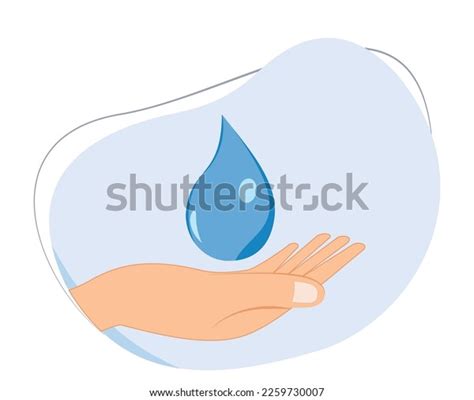 Hand Holding Dripping Water Palms Catch Stock Vector Royalty Free