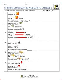 Using Addition To Subtract First Grade