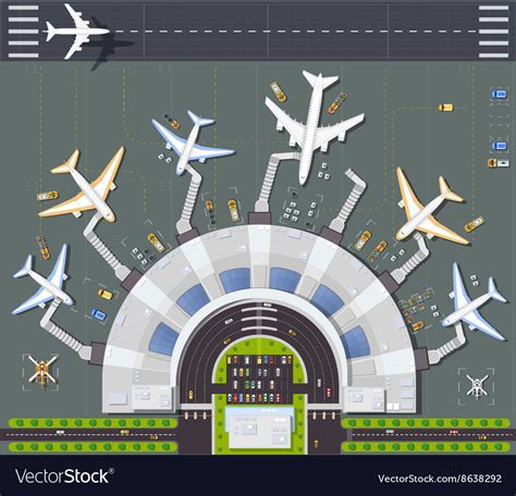 Airport View From Above Royalty Free Vector Image