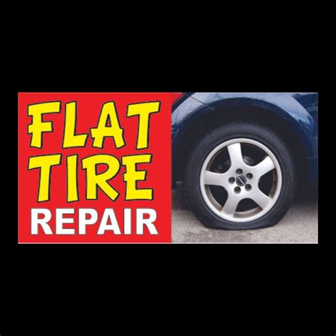 Flat Tire Banner Sign | 800-659-5007