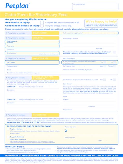 Petplan Claim Form Fill Out Sign Online Dochub